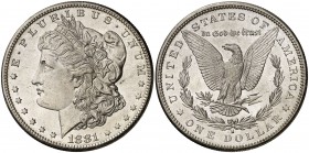 1881. Estados Unidos. S (San Francisco). 1 dólar. (Kr. 110). 26,78 g. AG. Bella. S/C-.