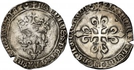 Francia. Carlos VII (1422-1461). Montpellier. Gros de Roi. (D. 518A). 3,43 g. AG. MBC.