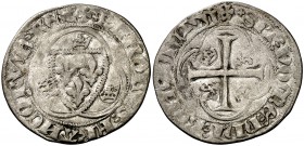 Francia. Carlos VII (1422-1461). Troyes. Blanc à la couronne. (D. 519). 2,51 g. AG. MBC-.