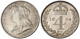 1894. Gran Bretaña. Victoria. 4 peniques Mandy. (Kr. 778). 1,89 g. AG. S/C.