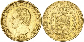 1826. Italia. Cerdeña. Carlos Félix. Turín. 80 liras. (Fr. 1132) (Kr. 123.1). 25,70 g. AU. Golpes. MBC.