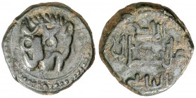 Italia. Reino Normando de Sicilia. Guillermo II (1166-1189). 1 follaro. (MIR. 37). 2 g. MBC.
