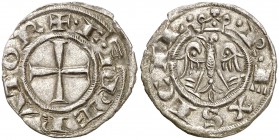 Italia. Sicilia. Federico II (1197-1250). Messina. Dinero. (MIR. 89). 0,79 g. Buen ejemplar. MBC+.