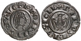 Italia. Sicilia. Federico II (1197-1250). Messina. Dinero. (MIR. 97). 0,84 g. Buen ejemplar. MBC+.