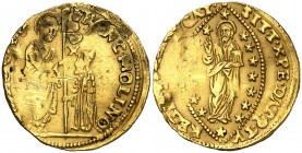s/d (1646-1655). Italia. Venecia. Francesco Molin. 1 zecchini. (Fr. 1318). 3,45 g. AU. Rayas. MBC-.