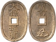s/d (1835-1870). Japón. 100 mon. (Kr. 7). 19,99 g. CU. EBC.