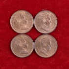 1906*6. Alfonso XIII. SLV. 1 céntimo. (Cal. 77). Lote de 4 monedas. S/C-/S/C.