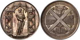 1886. Suiza. Medalla conmemorativa del 500º Aniversario de la Batalla de Sempach en 1386, entre el duque Leopoldo III de Habsburgo y la antigua confed...