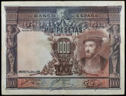 1925. 1000 pesetas. (Ed. B133) (Ed. 349). 1 de julio, Carlos I. Con sello en seco del Gobierno Provisional. MBC-.