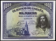 1928. 1000 pesetas. (Ed. C8) (Ed. 357). 15 de agosto, San Fernando. Leve doblez. S/C-.