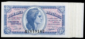 1937. 50 céntimos. (Ed. C42) (Ed. 391). Lote de 30 billetes, serie A. Se incluyen algunos correlativos. S/C-/S/C.