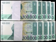 1993. Croacia. 100000 dinara. (Pick 27). 30 de mayo, R. Boskonic. Lote de más de 800 billetes. S/C-/S/C.