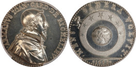 "1631" (early 20th century) Cardinal Richelieu Medal. Leroux-302. Silver. MS-62 (PCGS).
53.4 mm. 1053.3 grains. Gloriously reflective brilliant silve...