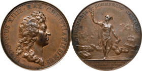 1664 Companies of the Indies Medal. Betts-40. Bronze. Unc Details--Cleaned (PCGS).
41.2 mm. 562.6 grains. Plain edge. Same obverse as Ford XIII:692. ...