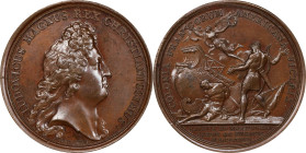 1674 French Colony at Martinique Preserved Medal. Betts-48. Bronze. MS-63 (PCGS).
41.1. mm. 401.9 grains. Plain edge. Lustrous chocolate brown with l...