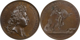 1677 Dutch Fleet Burned and French Colony at Tobago Preserved Medal. Betts-52. Bronze. MS-64 BN (PCGS).
41.0 mm. 532.8 grains. Plain edge. Attractive...