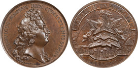1677 Tobago Taken by Assault Medal. Betts-59. Bronze. MS-63 BN (PCGS).
41.1 mm. 526.4 grains. Plain edge. Lively hints of mint color frame glossy and...