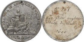 1690 Quebec Preserved Reverse Cliche. Betts-68 to 73. Tin. AU-50 (PCGS).
39.7 mm. 112.6 grains. Paper backing inscribed in ink in an 18th century han...