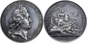 "1690" (1880-1898) Quebec Preserved Medal. Betts-68. Silver. AU-58 (PCGS).
41.4 mm. 540.2 grains. Edge marked (cornucopia) ARGENT. An extremely rare ...