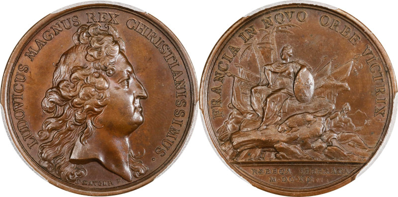 1690 Quebec Preserved Medal. Betts-69. Bronze. MS-64 BN (PCGS).
41.0 mm. 538.9 ...
