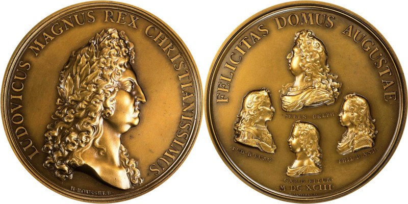 "1693" (early 20th century) French Royal Family Medal. Betts-75. Bronze. Mint St...