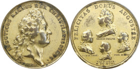 1693 Louis XIV Felicitas Domus Augustae Medal. Betts-75B. Gilt Copper. EF-40 (PCGS).
41.1 mm. 404.3 grains. Plain edge. From our 2020 sale of the Lar...