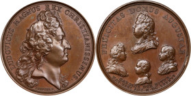 1686 French Royal Family Medal. Betts-76. Bronze. MS-65 BN (PCGS).
41.0 mm. 562.5 grains. Plain edge. Obverse N / Reverse C. Reflective fields displa...