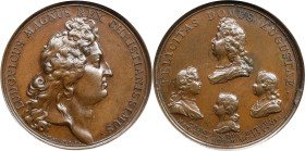 1686 French Royal Family Medal. Betts-76. Bronze. MS-64 BN (PCGS).
41.4 mm. 463.0 grains. Plain edge. Obverse A / Reverse C. Another handsome example...