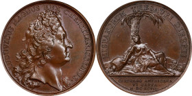 1697 Cartagena Captured Medal. Betts-84A. Bronze. MS-64 BN (PCGS).
41.5 mm. 507.8 grains. Plain edge. An extraordinary rarity in the series, missing ...