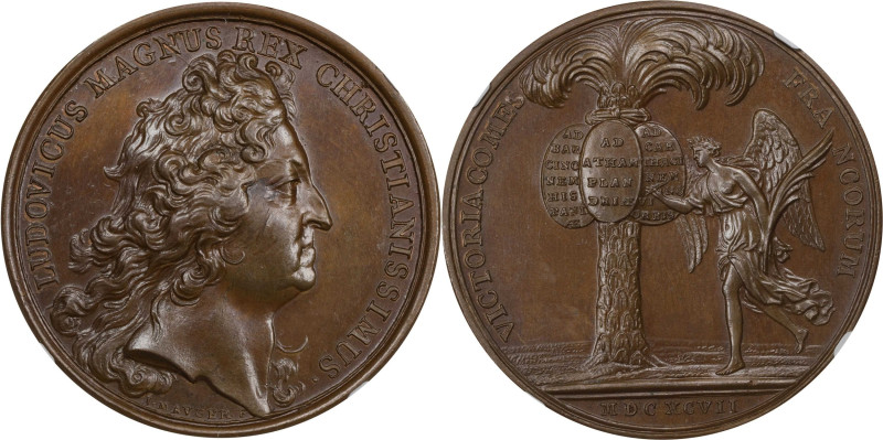 1697 French Victories Against Spain (Cartagena Captured) Medal. Betts-86. Bronze...