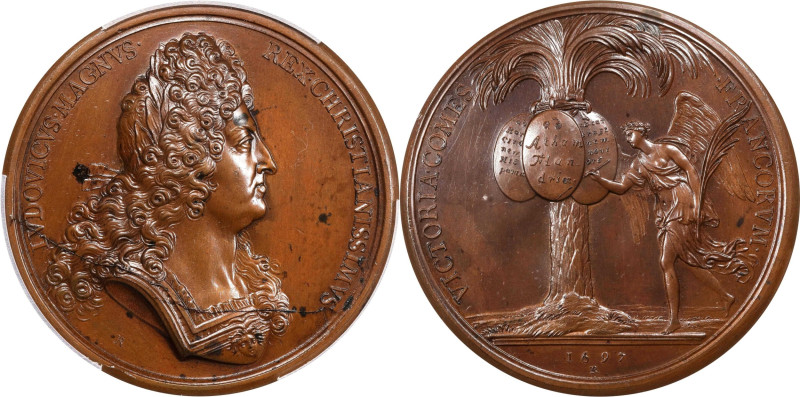 1697 French Victories Against Spain (Cartagena Captured) Medal. Betts-86B. Bronz...