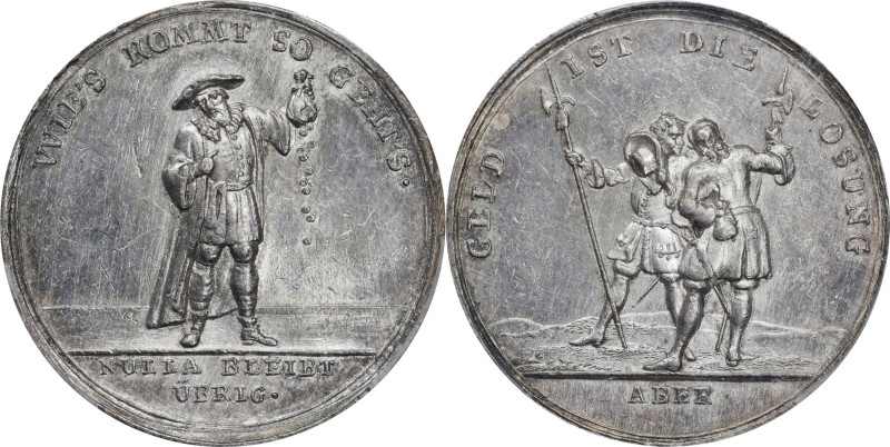 Undated (ca. 1720) John Law / Money's the Watchword Medal. Betts-120, Adams-28. ...