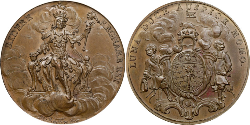 Undated (ca. 1720?) Regiment de la Calotte Medal. Betts-Unlisted, Adams S-3. Bro...