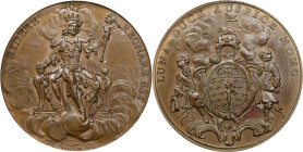 Undated (ca. 1720?) Regiment de la Calotte Medal. Betts-Unlisted, Adams S-3. Bronze. MS-62 BN (PCGS).
592.6 grains. Plain edge. Long associated with ...