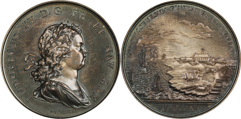 "1720" (early 20th century) Founding of Louisbourg Medal. Betts-143. Silver. MS-...