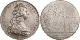 "1721" (1880-1898) Guadeloupe Fortified Medal. Betts-148. Silver. MS-64 (NGC).
41.4 mm. 597.7 grains. Edge marked (cornucopia) ARGENT, designating th...