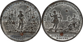 1755 Safety at Sea Medal. Betts-392. White Metal, with Copper Scavenger. AU Details--Environmental Damage (PCGS).
35 mm. 202.1 grains. An extremely r...