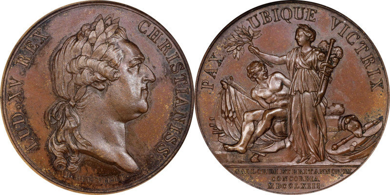 1763 Peace of Paris Medal. Betts-444. Bronze. MS-63 BN (PCGS).
41.1. mm. 442.4 ...