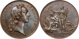 1763 Peace of Paris Medal. Betts-444. Bronze. MS-62 BN (PCGS).
42 mm. 556.4 grains. Plain edge. One of only two bronze examples of this Betts number ...