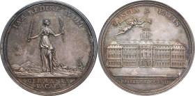 1763 Treaty of Hubertusberg Medal. Betts-446. Silver. Unc Details--Reverse Scratched (NGC).
44.7 mm. 339.0 grains. Lustrous and reflective with attra...