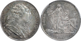 1777 France Prepares To Aid America Medal. Betts-558. Silver. AU-55 (PCGS).
29 mm. 108.2 grains. Reeded edge. Beautifully toned in blue, pale green, ...