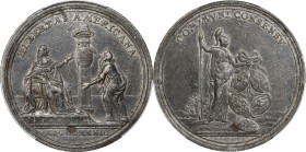 1783 Peace of Versailles Medal. Betts-608. White Metal, with Copper Scavenger. EF-40 (PCGS).
45 mm. 489.5 grains. Evenly and attractive oxidized to d...