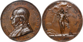 1784 Benjamin Franklin / Winged Genius Medal. Original. Betts-619, Greenslet GM-35, Adams-Bentley 14. Bronze. AU-55 (PCGS).
45.7 mm. 673.4 grains. Pl...