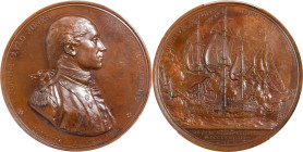 "1779" (pre-1842) Captain John Paul Jones / Bonhomme Richard vs. Serapis Naval Medal. Original. Paris Mint. Betts-568, Adams-Bentley 8. Bronze. MS-64 ...