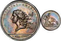 "1781" (1783) Libertas Americana Medal. Original. Paris Mint. By Augustin Dupre. Betts-615, Adams-Bentley 15. Silver. AU-58+ (PCGS).
47.6 mm. 804.8 g...