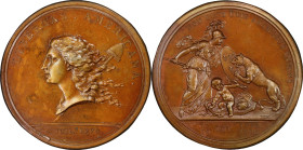 "1781" (1783) Libertas Americana Medal. Original. Paris Mint. By Augustin Dupre. Betts-615, Adams-Bentley 15. Bronze. MS-63 BN (PCGS).
47.5 mm. 741.1...