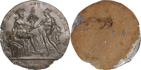 "1776" (1792) United States Diplomatic Medal. Reverse Progress Cliche. Original. Workshop of Augustin Dupre or Paris Mint. Loubat-19. White Metal. Abo...