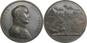 "1818" (ca. 1824) Isaac Shelby Battle of the Thames Medal. Original. Julian MI-21. White Metal. MS-62 (NGC).
65 mm. An exceptional example, almost co...