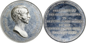1848 Citizens of New York Mexican-American War Medal to Brevet Colonel James Duncan. By Charles Cushing Wright and Salathiel Ellis. White Metal. Mint ...
