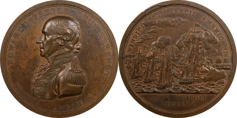 1804 Commodore Edward Preble / War with Tripoli Medal. Original Dies. Julian NA-...